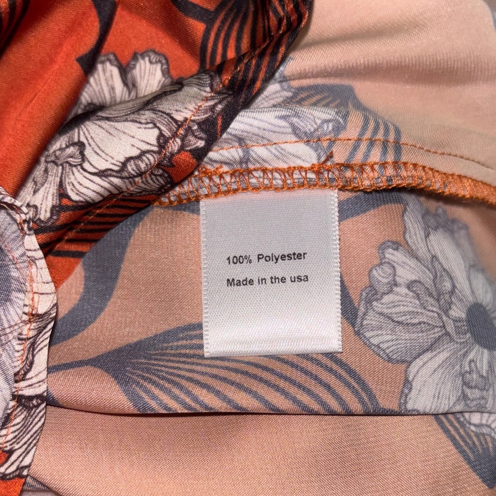 Cotton Chicks Ruffle Sleeve Dress in Rust Floral SZ MED - Picture 11 of 12
